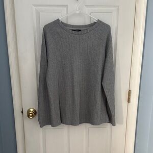 Cozy Gray Knit Crewneck Sweater